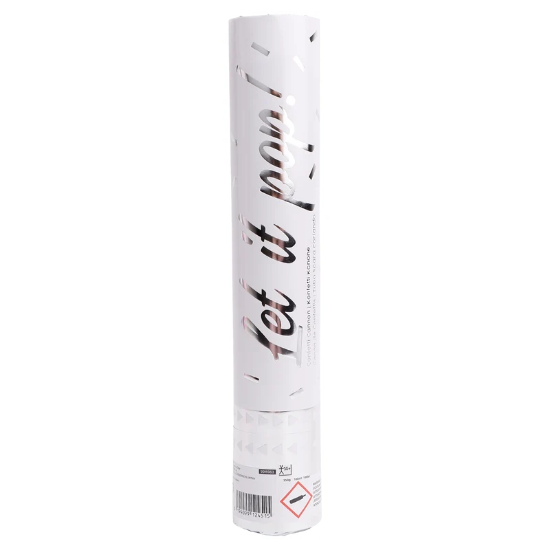 Confetti kanon zilver metallic - 28cm
