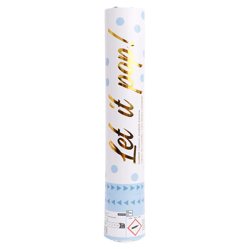 Party popper lichtblauw - 28cm - papier