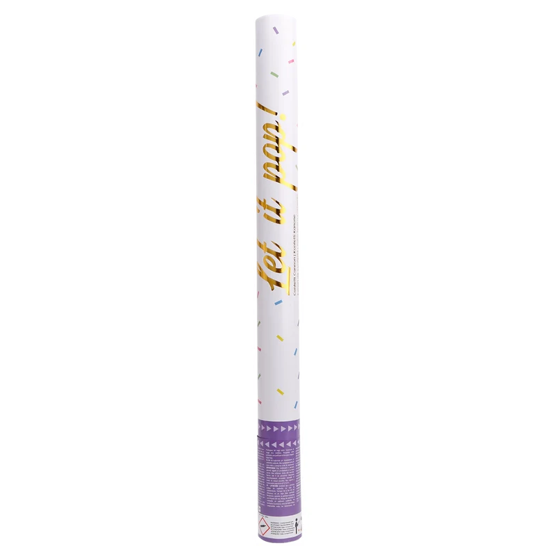 Confetti shooter regenboog metallic - 60cm