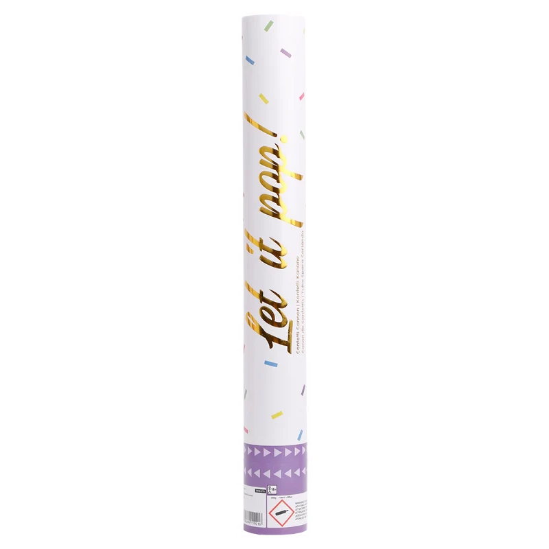 Confetti shooter regenboog metallic - 40cm