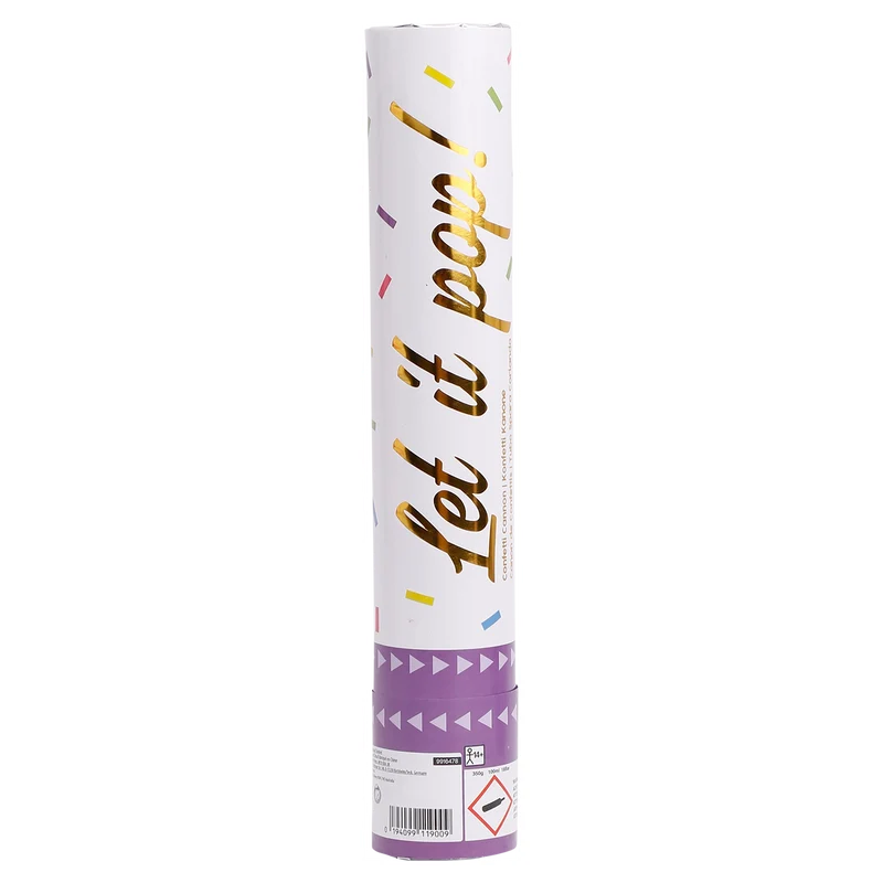Confetti shooter regenboog metallic - 28cm