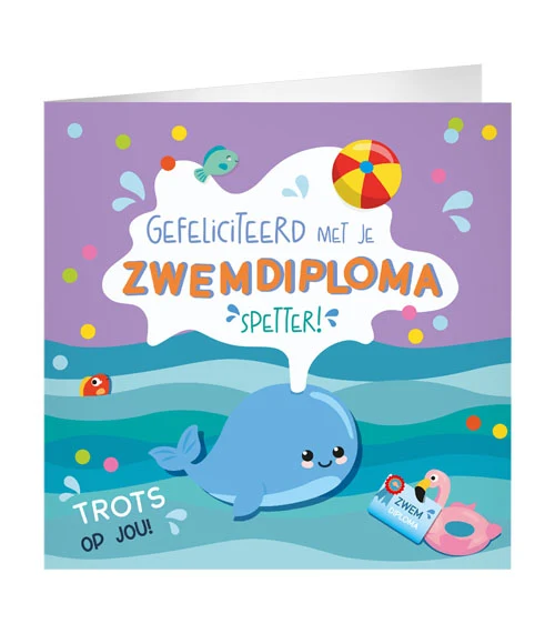 Wenskaart XL - Zwemdiploma