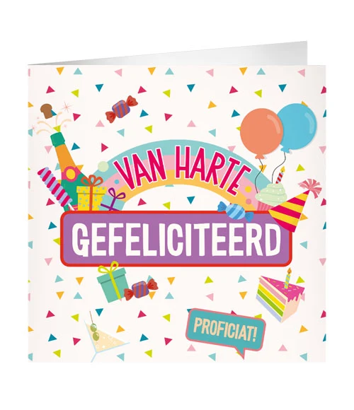 Wenskaart XL - Van harte gefeliciteerd
