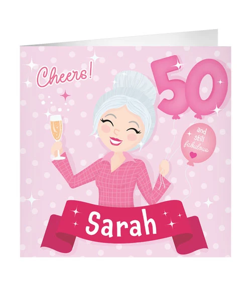 Wenskaart XL - 50 jaar Sarah