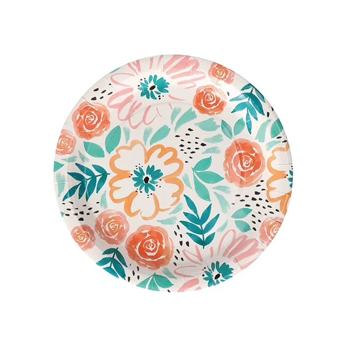 Bord papier bloem print 8 st