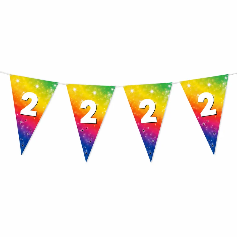 Vlaggenlijn regenboog 2 jaar - 6m (15 vlaggen)