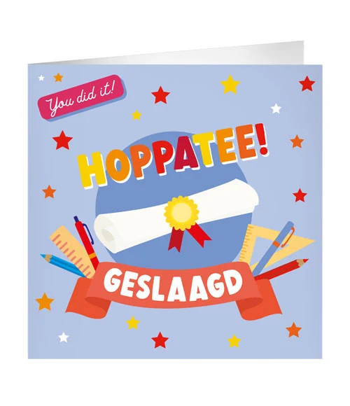 Wenskaart XL - Geslaagd school