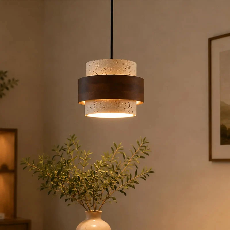 Handcrafted Wabi Sabi Pendant Light Featuring Solid Natural Stone Shell And Smooth Wood Trim Provides Straight Up Stunning Illumination Perfectly Suited For Kitchen Islands Modern Dining Rooms Or Cozy Living Spaces While Injecting Serious Rustic Vibe