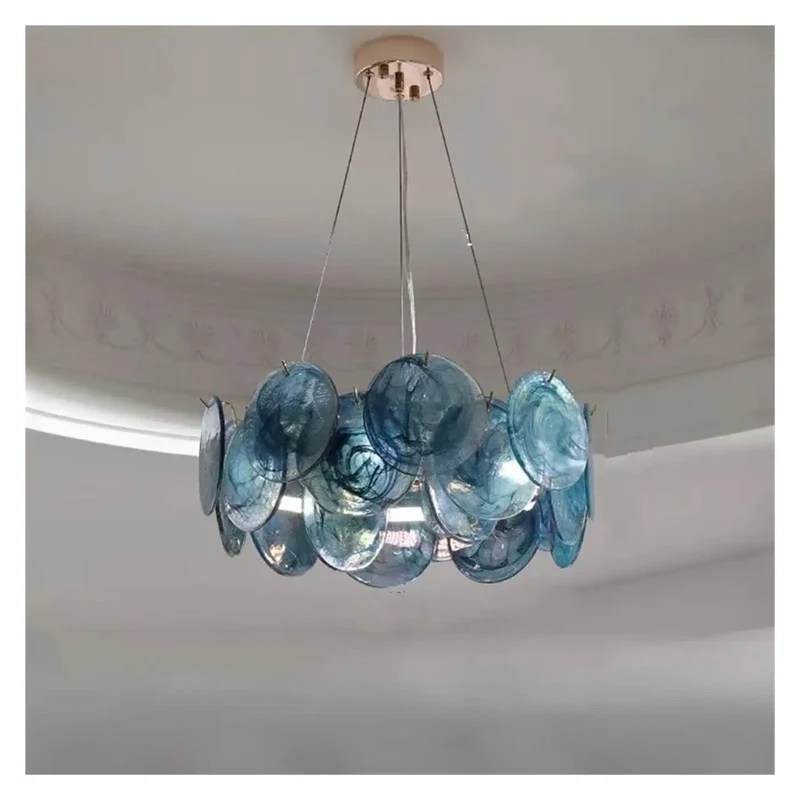 French Modern Colorful Glass LED Pendant Light Vibrant Hanging Suspend Lamp Turns Heads Throughout Dining Room Living Room With Durable Painted Iron Frame Killer Decor Lighting
