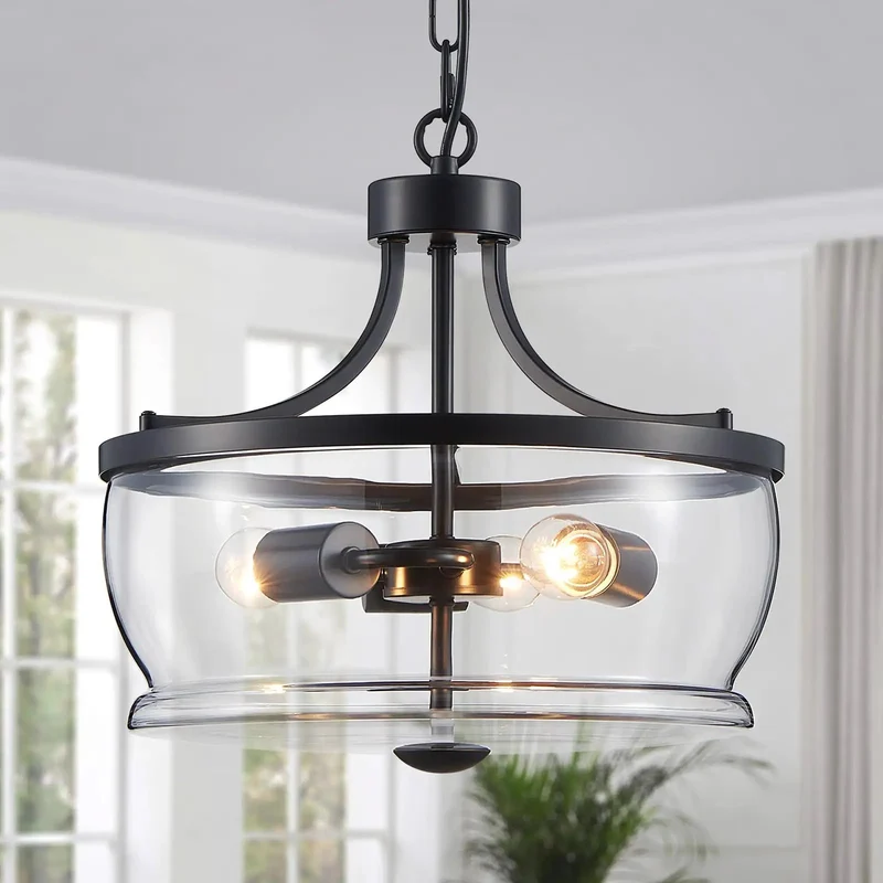 Three Light Glass Pendant Light Featuring Fully Adjustable Drop Chain And Clear Lens Shells To Serve Up A Hella Chic Lighting Vibe For Your Home And Kitchen