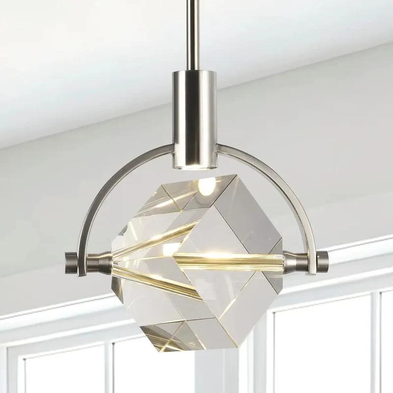 Small Pendant Light With Real Deal Crystal Cube And Slick Brushed Nickel Finish Killer Glow For Kitchen Island Or Dining Room Total Showstopper Lighting That Adds Big Time Flair To Any Room Today