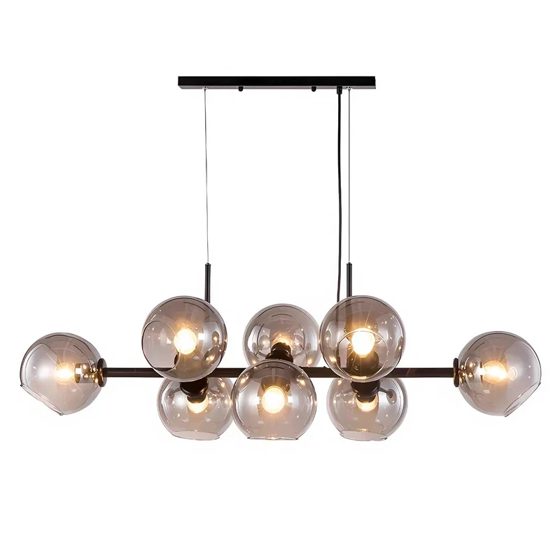Top Shelf Black Glass Ball LED Pendant Light Translucent Globe Fixture Minimalist Hanging Chandelier Game Changer Glow Flat Out Cool Setup For Living Room Kitchen Bar Bedroom Chill Vibes