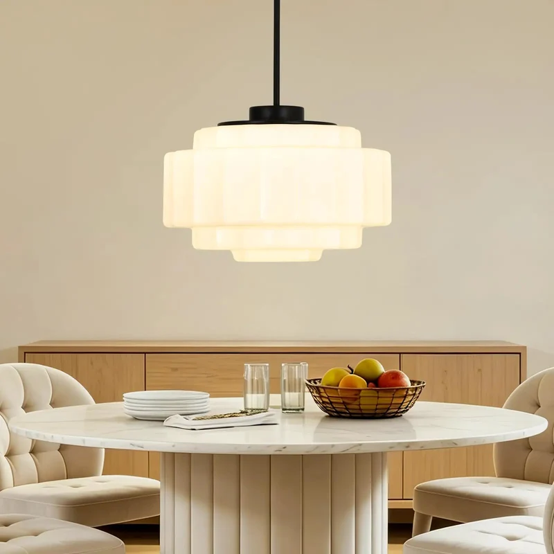 Top Shelf Vintage Pleated Milk Glass Pendant Light Fixture With A Slick Ribbed Shade Delivering A Smooth Chill Glow Perfectly Suited For Dining Rooms And Hallways