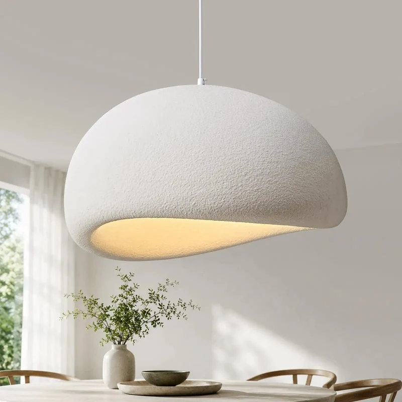 Slick Wabi Sabi Cement Pendant Light 19 7 Inch Japanese Modern Chandelier Featuring Tunable LED Bulb For Kitchen Island Or Bedroom Hella Durable Rock Solid Ceiling Fixture