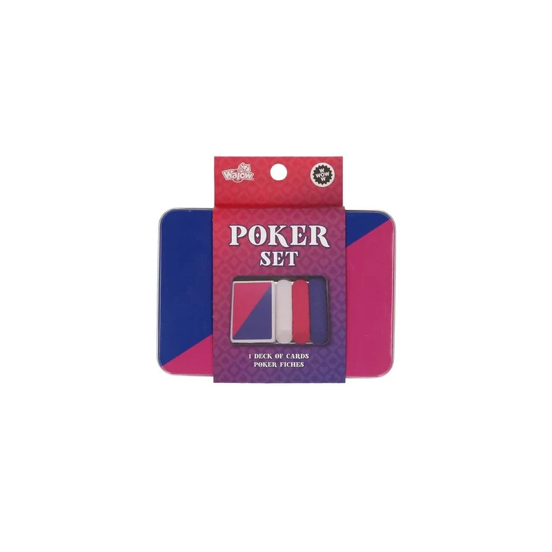 Spel Poker set roze/blauw/wit
