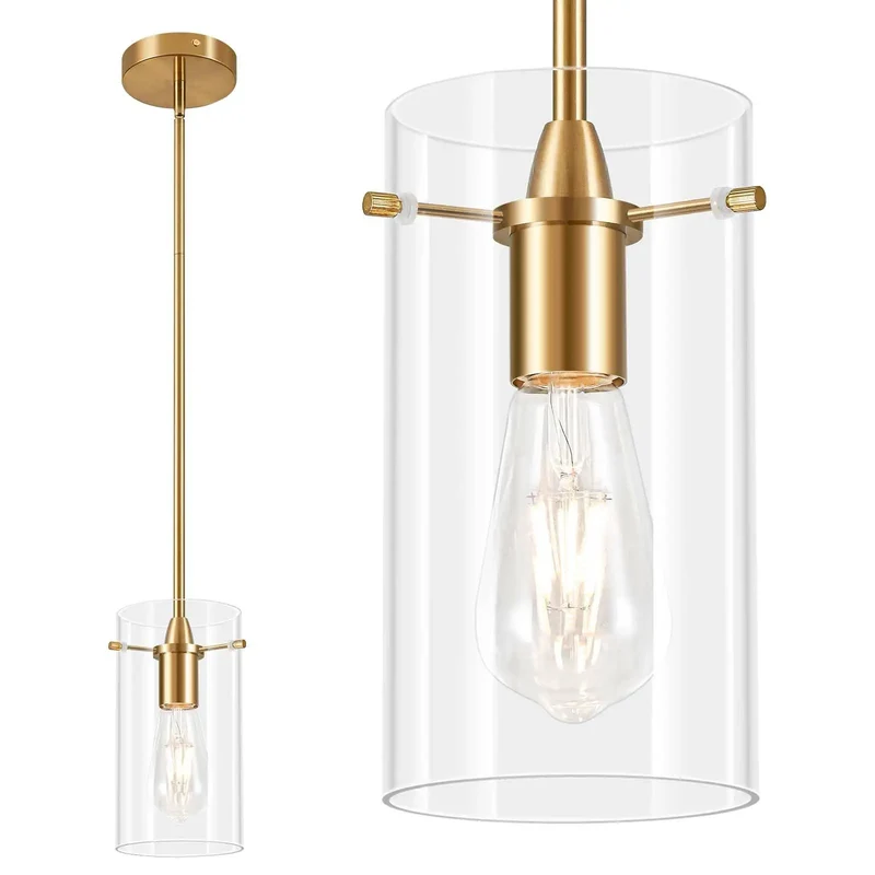 Kickstart A Total Glow Up In Your Space With This Top Shelf Brushed Gold Glass Pendant Light Featuring Ultra Flexible Height Adjustment Spanning 17 To 77 Inches Ideal For Kitchen Islands And Stylish Vibe Zone