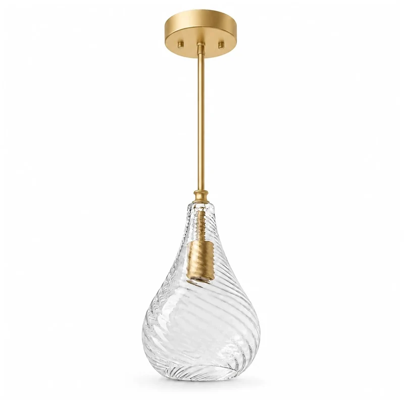 Straight Up Stunning Champagne Gold Pendant Light Featuring A Sleek Twisted Clear Glass Shade Top Shelf Choice For Kitchen Islands Or Dining Rooms Adjustable Cable Keeps That Cool Modern Lighting Flow