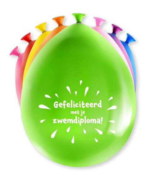 Ballonnen Zwemdiploma 8st.