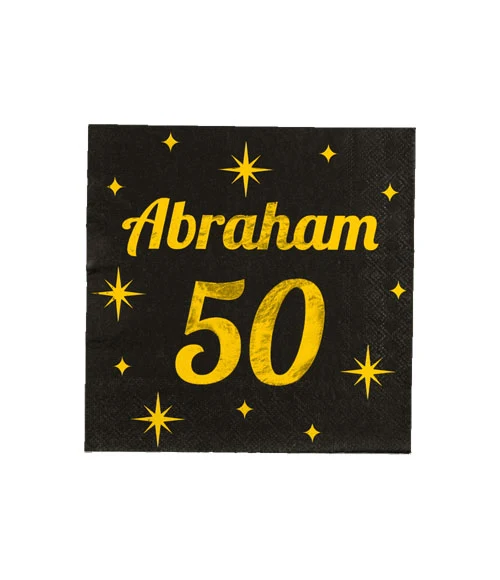 Servetten zwart/goud - Abraham 50 (16st.)