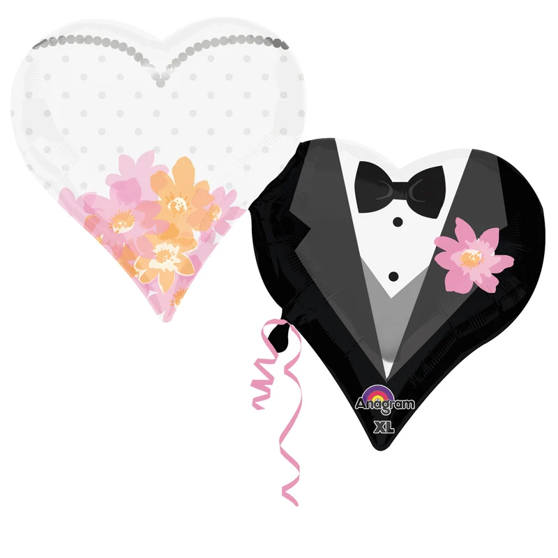 Folieballon SuperShape Wedding Couple Hearts