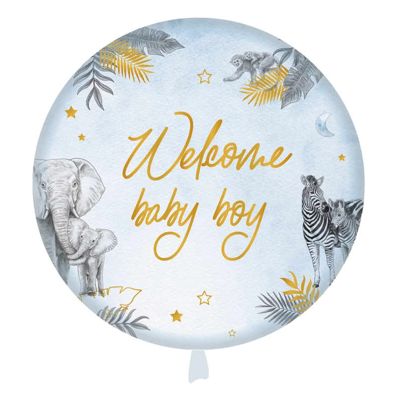 Folieballon standaard baby safari blue