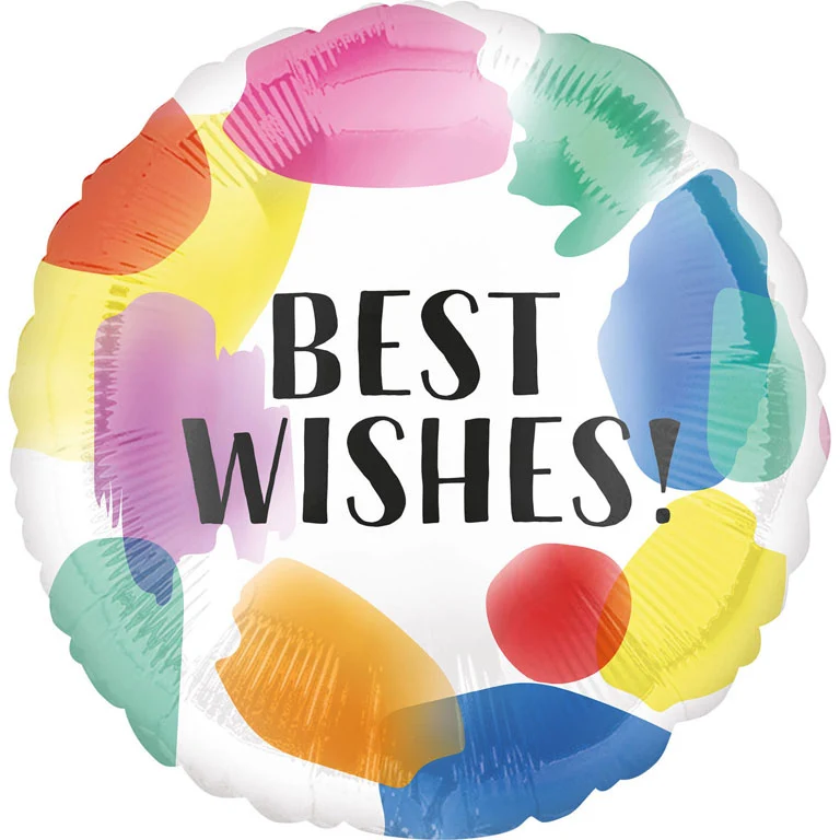 Folieballon Standard Best Wishes Painted Swoosh