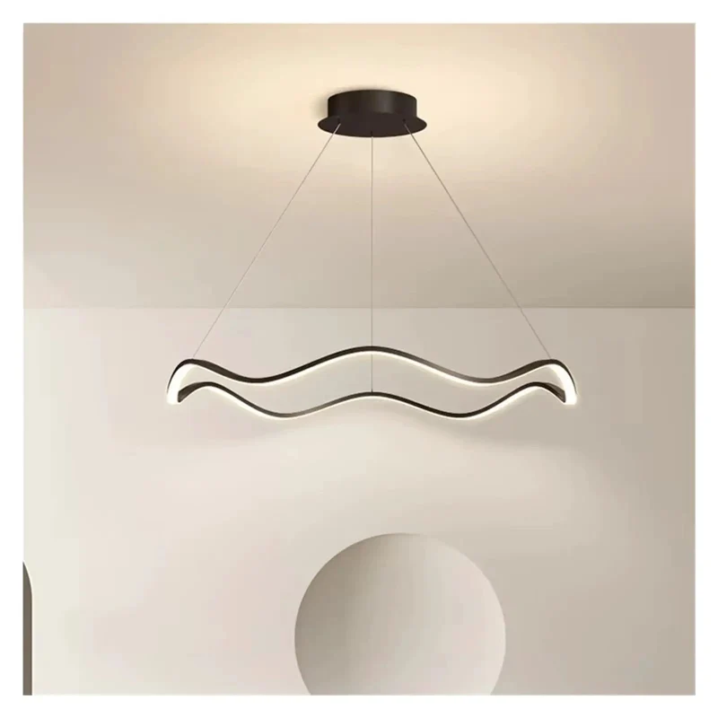 Dope Circular Wave LED Pendant Light With Minimalist Silhouette For Modern Living Room And Dining Space Offering Slick Adjustable Color Temperature And Chill Ambient Glow For Your Spot
