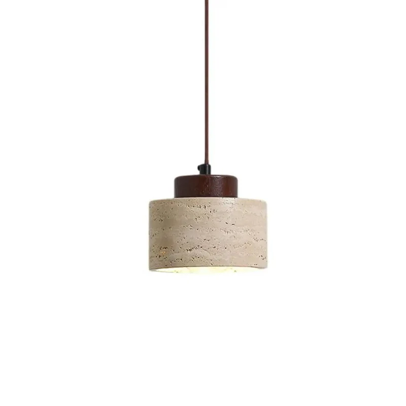 Modern Mini Pendant Light Featuring Textured Concrete Drum And Raw Wood Accent, Single Bulb Ceiling Fixture That Hits Different Over Kitchen Islands And Dining