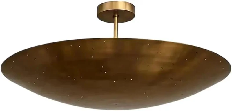 Level Up Your Lighting Game With This Handcrafted Raw Brass Dome Pendant Light Dropping Major Mid Century Modern Vibes And Top Shelf Antique Finish For Instant Room Glow