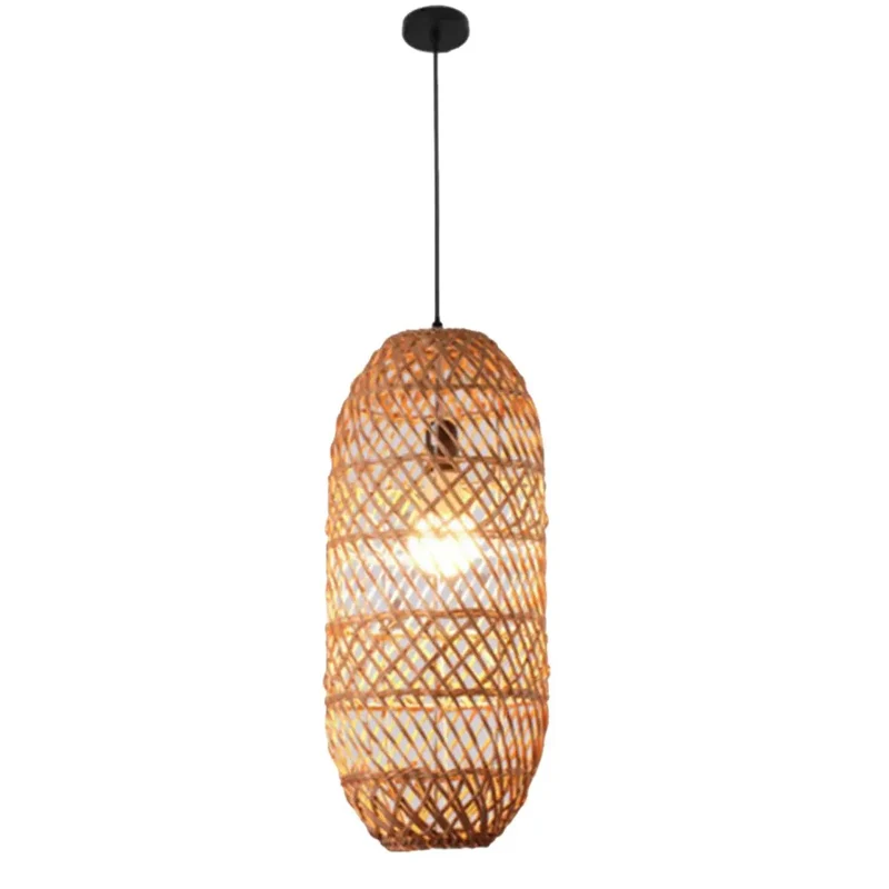 Handwoven Rattan Pendant Light Featuring Large Wicker Ceiling Lampshade For Boho Living Room Decor Natural Bamboo Fixture Ideal Kitchen Dining Room Setup That Brings Chill Organic Vibes