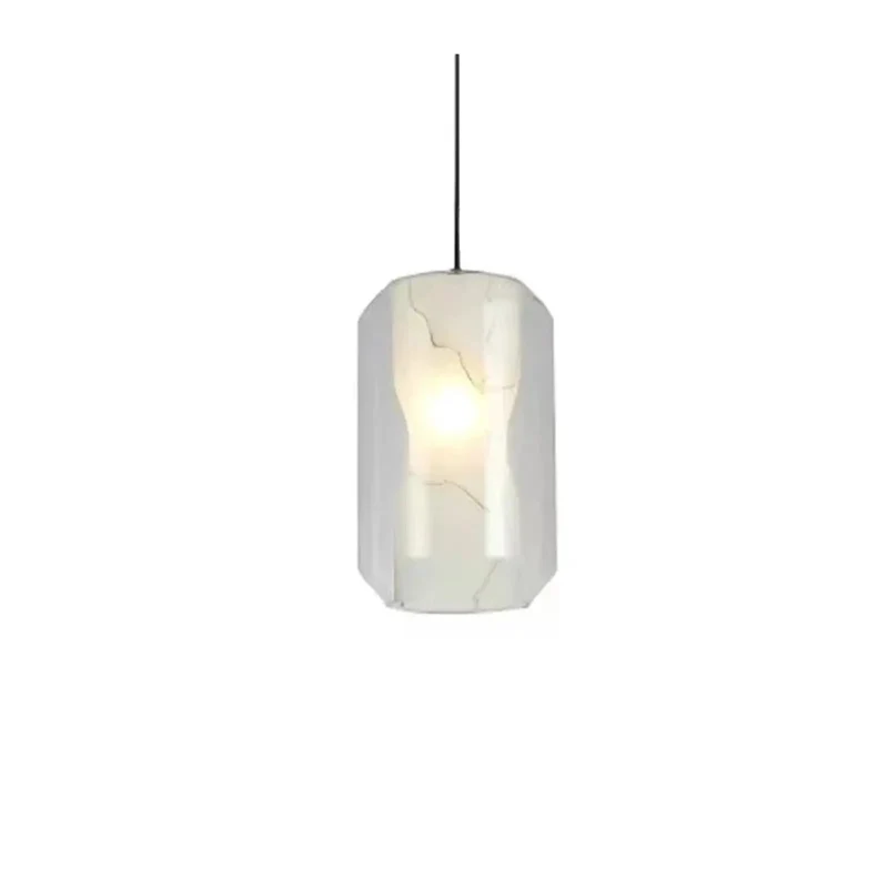 Modern Clear Glass Pendant Light Featuring Chic Marble Inner Layer With Fully Adjustable Suspension Cords Crafted For Kitchen Islands To Cast A Sick Warm Glow And Add A Knockout Decor Vibe