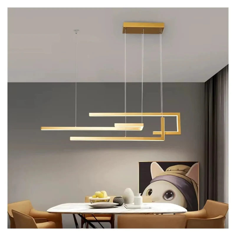 Sleek Black Rectangular LED Pendant Lamp For Dining Room Kitchen Bedroom With Dimmable Warm Glow Wrought Iron And Acrylic Construction To Amp Up Your Home Decor And Make A Bold Statement In Any Foyer Or Living Area