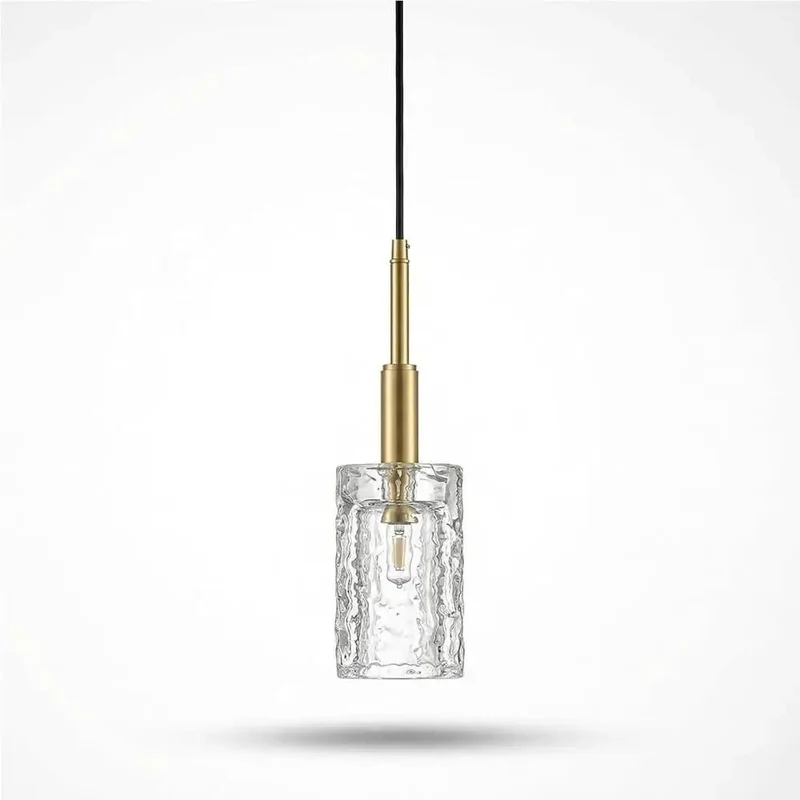 Solid Copper Base Modern Pendant Light With Crackle Ice Glass Shade For Kitchen Island Bedroom And Hallway Heavy Duty Hanging Lamp With Damn Good Build And Totally Killer Warm Glow