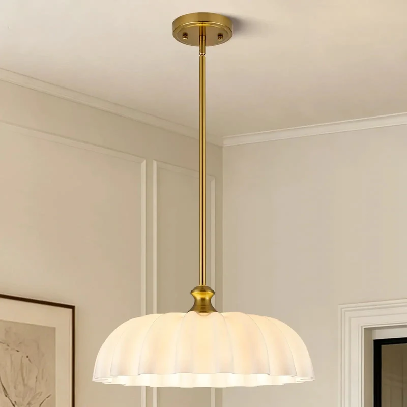 Super Smooth Vintage Vibes Milk Glass Pendant Light With Rad Floral Lampshade Hanging Perfectly Over Your Kitchen Island Or Dining Room To Cast A Chill Ambient Glow That Truly Slays The Modern Home Space