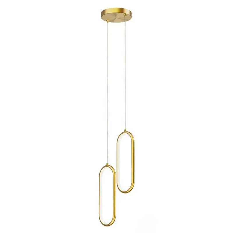 Sleek Gold Aluminum Pendant Light Featuring Dimmable Led Bulb And Three Adjustable Color Modes To Level Up Your Bedroom Or Living Room Smooth Modern Lamp