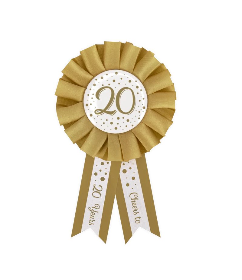 Rozet goud/wit - 20