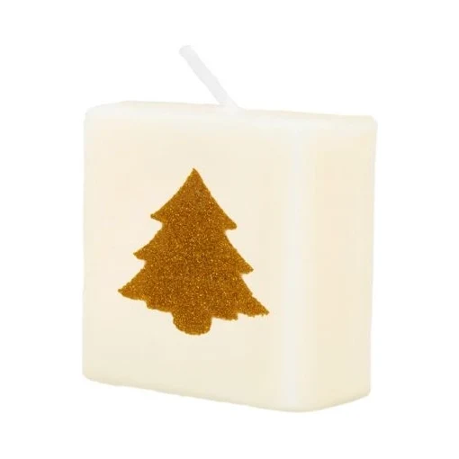 Letter kaars kerstboom goud