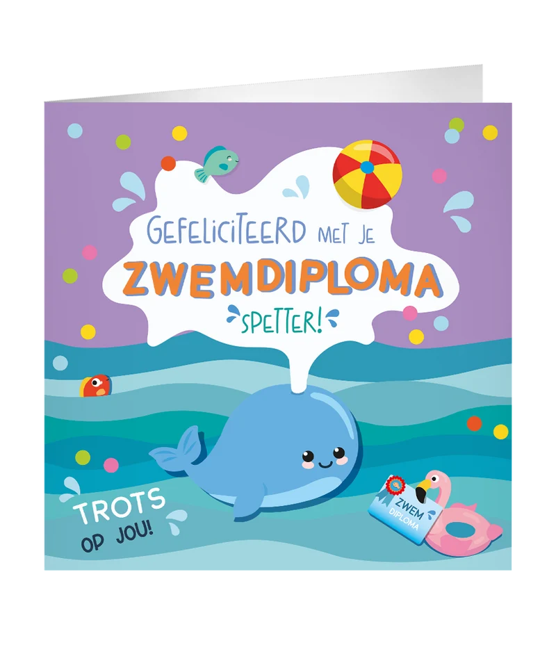 XL Wenskaart Zwemdiploma