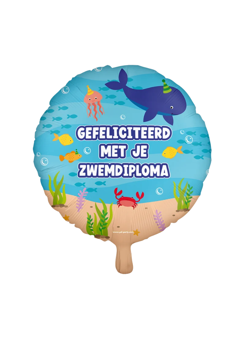 Folieballon standaard Zwemdiploma