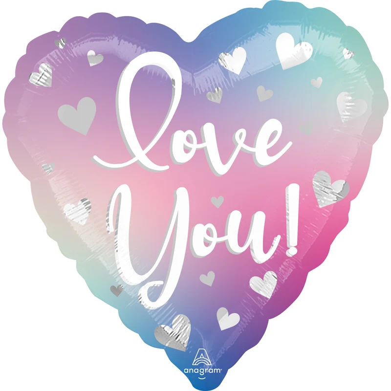 Folieballon Standard Love You Filtered Ombre