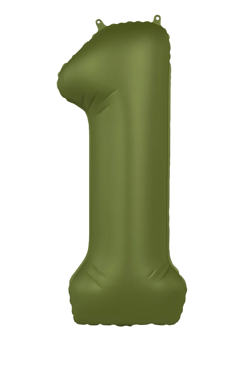 Cijfer ballon Olijf Groen 86cm