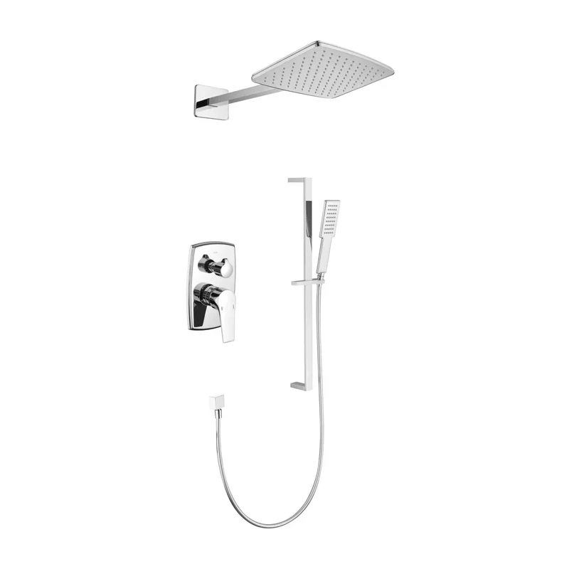 Top Shelf Wall Mounted Rain Shower System With Diverter Control Three Massage Body Jets And Comfort Handheld Wand Featuring Clog Free Chrome Build For Smooth Bathroom Makeover