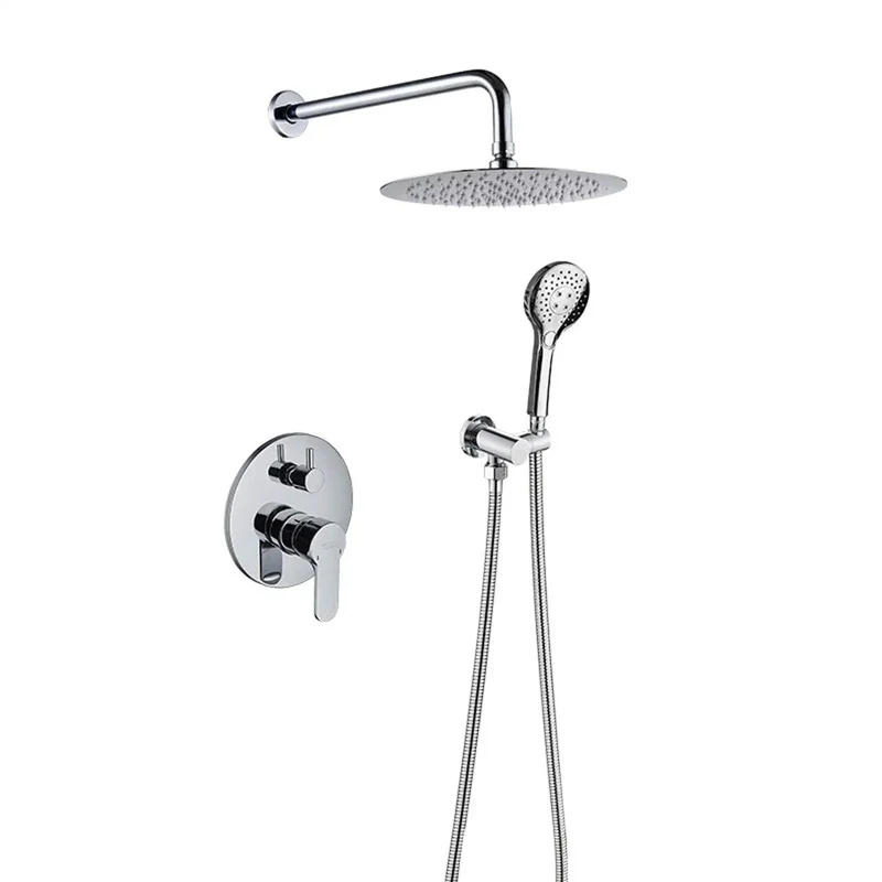 Top Shelf Concealed Shower System With Wall Mounted Chrome Rain Can And Heavy Duty Brass Mixing Valve For A Smooth Spa Bathroom Refresh Right At Home Or Any Hotel Suite