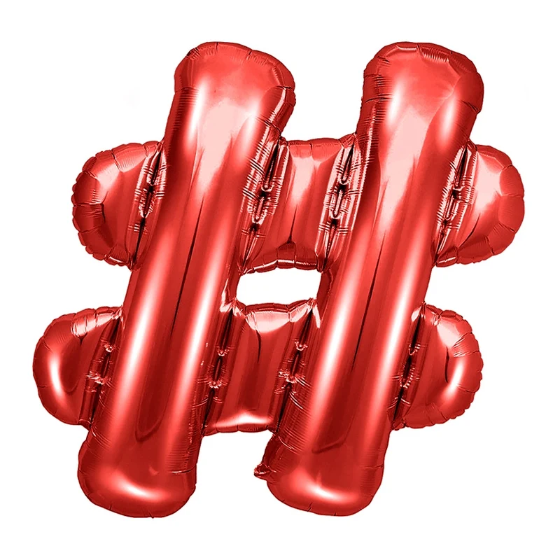 Folie Ballon teken ''#'', 35cm, rood