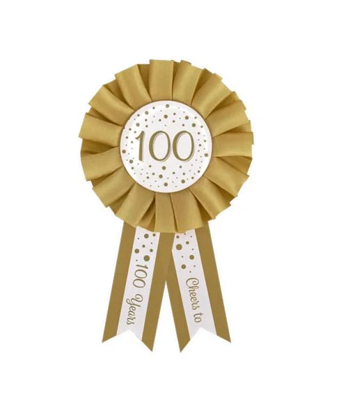 Rozet goud/wit - 100
