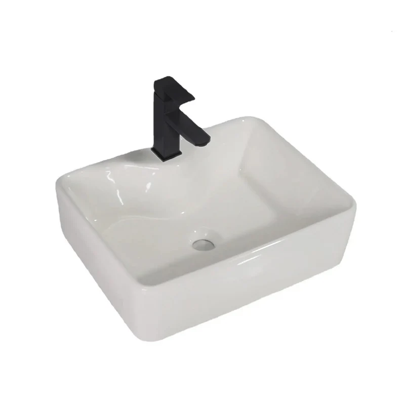 Square Ceramic Vessel Sink For Bathroom And Kitchen Tabletop With An Easy Clean Surface So Cleaning Up Is A Breeze Super Sleek Modern Washbasin Stands Strong Against Stains While Boosting Your Decor