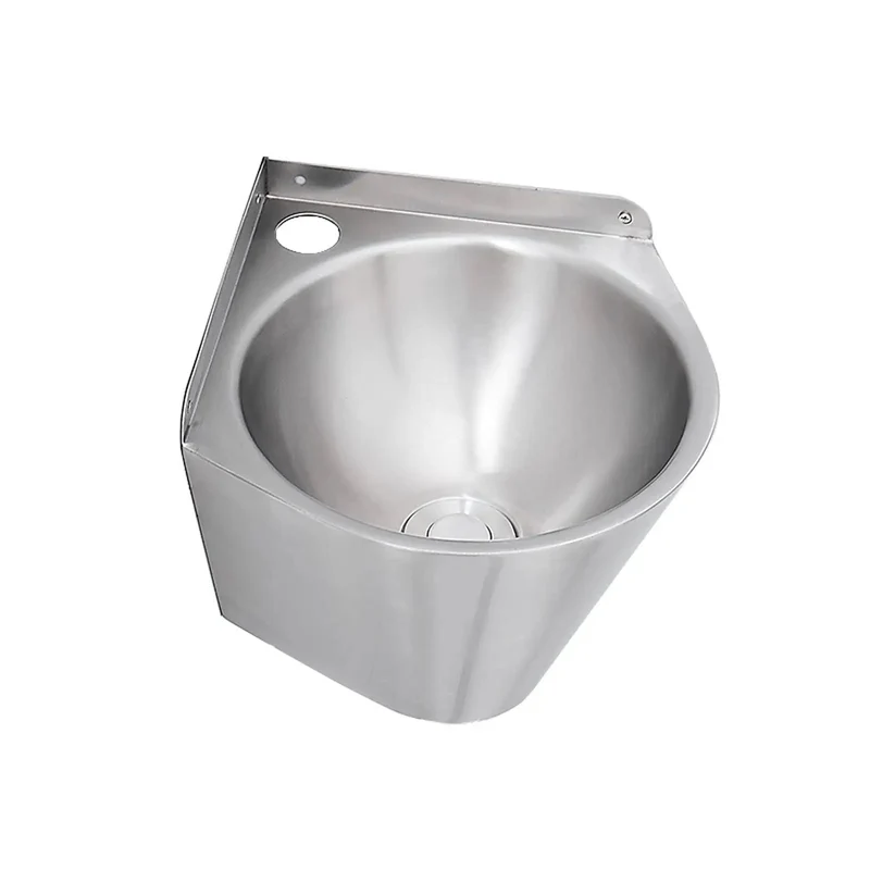 Wall Mounted Bathroom Sink With A Slick Stainless Steel Finish Single Bowl Round Corner Basin Real Deal For Rv Campers And Kitchens Brings No Sweat Cleaning And Classy Vessel Charm