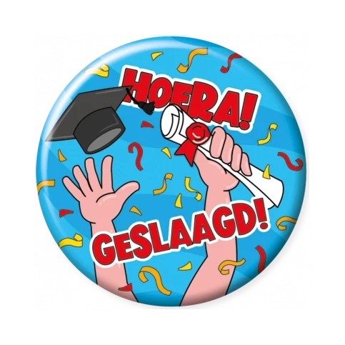 Button - Geslaagd school cartoon - 1 stuk
