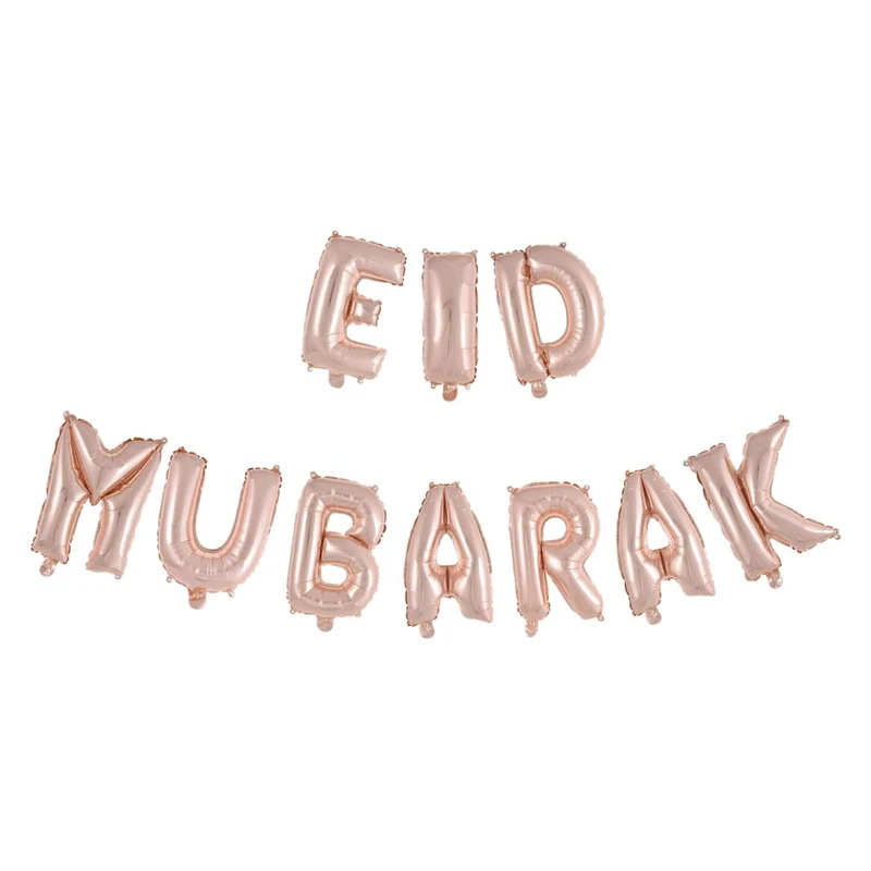 Eid Mubarak folieballonnen rosé goud 41cm
