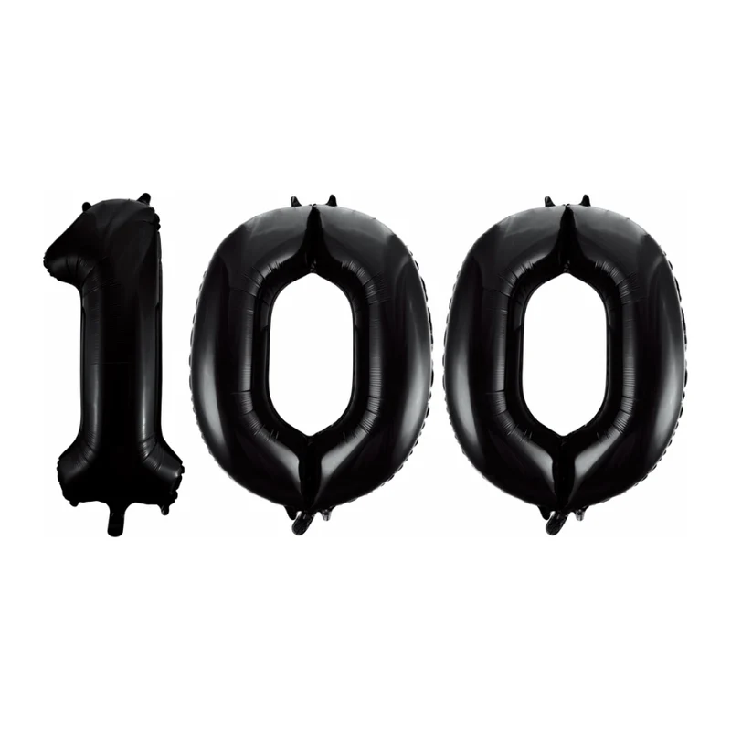 Folieballon 100 jaar zwart 41cm